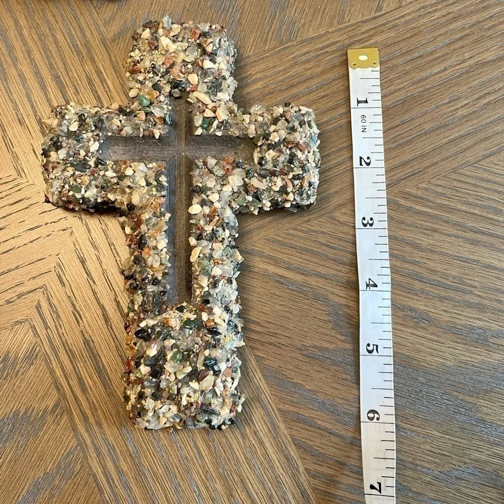 PEBBLE Rock Gravel set of 2 Handmade Crosses